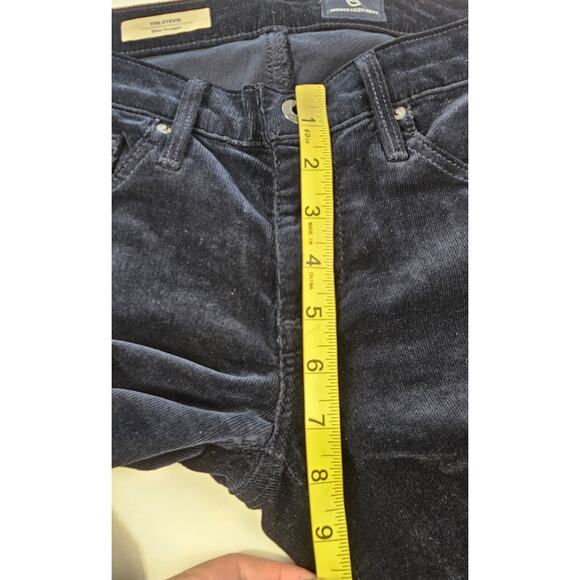 AG the Stevie Slim Straight navy blue corduroy sz 26 EUC career business casual - Picture 6 of 9